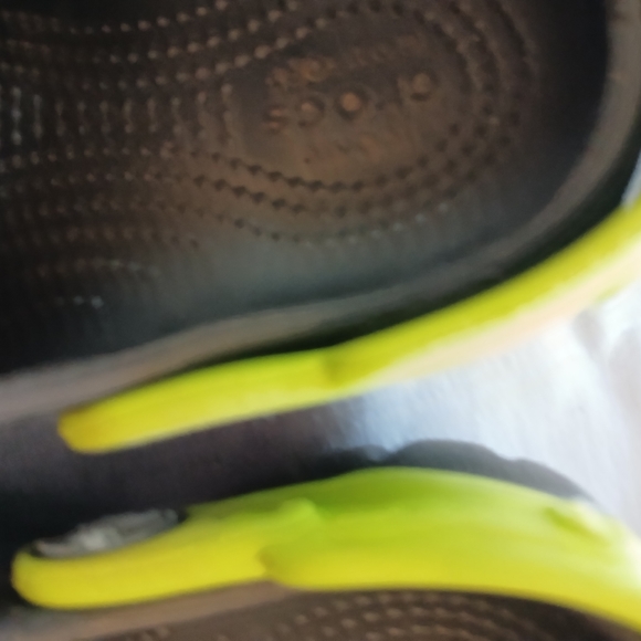 CROCS Children's Black Clogs With Green Straps Size C 10 - Picture 9 of 10